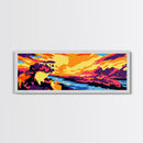 Sunset Cliff, Vibrant Nature Art, Landscape Wall Decor, Framed Canvas Print, Colorful Sunset Painting, Large Wall Art, Gift Idea