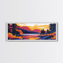Serene Lake, Mountain Reflection, Nature Inspired Art, Fall Landscape, Cozy Home Decor, Framed Canvas Print, Rustic Wall Art