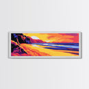Coastal Sunset, Beach Wall Art, Vibrant Ocean, Boho Style, Serene Seascape, Bedroom Aesthetic, Tropical Vibes, Canvas Print
