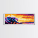 Rolling Wave, Surf Art, Ocean Wall Decor, Vibrant Seascape, Surfer Gift, Coastal Living, Summer Beach, Framed Canvas Print