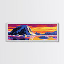 Icy Mountain, Sunset Over Ice, Vibrant Frozen Landscape, Cool Color Palette, Arctic Beauty, Bold Wall Art, Canvas Print