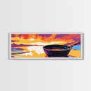 Sunset Pan, Kitchen Wall Art, Cooking Lover Gift, Modern Abstract, Warm Color Palette, Unique Artwork, Framed Canvas Print