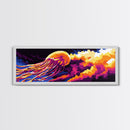 Jellyfish Glow, Ocean Art, Underwater Scene, Vibrant Colors, Marine Life, Surreal Design, Unique Wall Decor, Canvas Print
