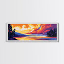 Dramatic Sky, Sunset Over Lake, Majestic Clouds, Vibrant Color Palette, Serene Landscape, Cabin Retreat, Canvas Print