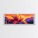 Blooming Lily, Floral Wall Art, Vibrant Flower Print, Nature Inspired Decor, Framed Canvas Print, Boho Home Art, Botanical Bedroom Decor