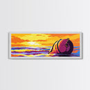 Ocean Sunset, Floating Buoy, Canvas Print, Nautical Art, Coastal Home Decor, Beach House Wall Art, Vibrant Seascape, Living Room Decor