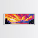 Golden Mountains, Dramatic Sunset, Framed Canvas Print, Majestic Landscape, Adventure Wall Art, Living Room Decor, Vibrant Home Artwork