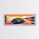 Mossy Rock, Tranquil Waters, Framed Canvas Print, Coastal Nature Art, Calming Home Decor, Zen Wall Art, Lake House Decoration