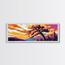 Windswept Tree, Dramatic Sky, Vibrant Sunset, Nature Scene, Canvas Print, Boho Wall Art, Modern Nature Decor, Unique Landscape