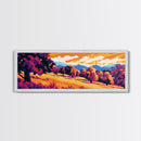 Autumn Trees, Rolling Hills, Landscape Print, Framed Canvas Print, Fall Colors, Boho Decor, Cozy Home, Living Room Art, Warm Tones