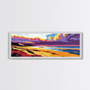 Lake View, Sunset Beach, Vibrant Seascape, Framed Canvas Print, Coastal Wall Art, Beach House Decor, Bold Colors, Summer Vibes