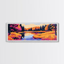 Autumn River, Fall Foliage Art, Nature Landscape, Warm Tones, Canvas Print, Cozy Home Decor, Rustic Wall Art, Seasonal Living Room Art