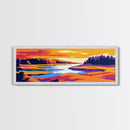 River Valley, Serene Water, Colorful Sunset, Framed Canvas Print, Nature Wall Art, Home Office Decor, Country Landscape, Fall Aesthetic