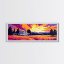 Countryside Home, Vibrant Sunset, Rural Landscape, Framed Canvas Print, Cozy Living Room Art, Farmhouse Wall Decor, Autumn Home Aesthetic