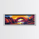 Desert Arch, Sunset Landscape, Western Nature, Vibrant Rocks, Framed Canvas Print, Boho Home Decor, Office Wall Art, Nature Lover Gift