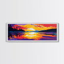 Lake Reflection, Tranquil Water, Mountain Sunset, Serene Scene, Framed Canvas Print, Zen Wall Art, Bedroom Decor, Meditative Gift