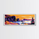 Rocky Cliffs, Coastal Landscape, Sunset View, Wilderness Art, Canvas Print, Rustic Cabin Decor, Adventure Inspired Wall Art