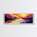 Stormy Sky, Sunset Glow, Abstract Landscape, Canvas Print, Living Room Wall Art, Nature Lover Decor, Autumn Art, Wilderness Painting