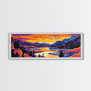 Twilight Lake, Mountain Reflection, Nature Serenity, Canvas Print, Living Room Wall Art, Modern Landscape, Wilderness Decor, Cozy Vibes