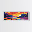 Sunset Valley, Dramatic Clouds, Wild Landscape, Framed Canvas Print, Rustic Home Decor, Colorful Art, Nature Lover Gift, Boho Aesthetic