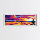 Rolling Fields, Golden Landscape, Sunset Art, Canvas Print, Country Home Decor, Farmhouse Wall Art, Warm Autumn Painting, Vibrant Sky