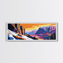 Mountain View, Winter Landscape, National Park Art, Canvas Print, Lodge Wall Decor,  Adventure Art, Snowy Scene, Scenic Painting