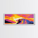 Ocean Wave, Beach Wall Art, Coastal Decor, Framed Canvas Print, Colorful Seascape, Modern Art, Surfing Gift, Vibrant Painting