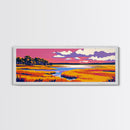 Marshland View, Nature Wall Art, Serene Landscape, Framed Canvas Print, Warm Colors, Tranquil Decor, Home Accent, Large Painting