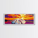Seashell Sunset, Beach Wall Art, Ocean Decor, Canvas Print, Vibrant Coastal Painting, Nautical Living Room Art, Tropical Bedroom Decor