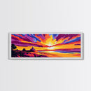 Castle Beach, Dreamy Sunset, Fantasy Wall Art, Canvas Print, Vibrant Coastal Painting, Storybook Landscape, Surreal Living Room Art