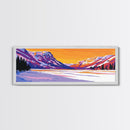 Snowy Mountains, Winter Scene, Sunset, Canvas Print, Cozy Cabin Art, Rustic Wall Decor, Mountain Lovers Gift, Serene Nature Print