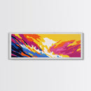 Sunset Wave, Ocean Wall Art, Abstract Beach Scene, Coastal Decor, Canvas Print, Vibrant Seascape, Living Room Art, Surfer Gift