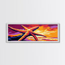 Starfish Sunset, Nautical Wall Art, Coastal Beach Decor, Ocean Scene, Canvas Print, Bold Colors, Seaside Living Room, Summer Vibes