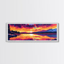 Mountain Reflection, Nature Wall Art, Sunset Lake Scene, Wilderness Print, Canvas Print, Rustic Home Decor, Cabin Living Room Art