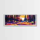 Autumn Forest, Fall Wall Art, Vibrant Nature Scene, Rustic Cabin Decor, Canvas Print, Woodland Path, Cozy Living Room Art, Adventure
