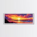Beach Sunset, Tropical Wall Art, Coastal Landscape, Ocean View, Canvas Print, Bold Colors, Serene Living Room Decor, Summer Escape