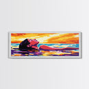 Sunset Serenity, Woman Floating, Peaceful Escape, Canvas Print, Boho Wall Art, Self-Care Theme, Relaxing Bedroom Decor, Gift Idea