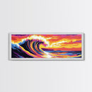 Ocean Wave, abstract surf, beach wall decor, coastal painting, ocean lover art, modern home decor, Canvas Print, Framed Canvas Print