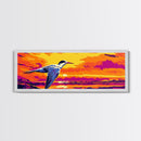 Seagull Flight, sunset bird, coastal decor, ocean lover gift, nature wall art, Beach House Wall Art, Canvas Print, Framed Canvas Print