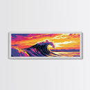 Rolling Wave, ocean power, surf painting, coastal home decor, surfer aesthetic, Beach Wall Art, Canvas Print, Framed Canvas Print