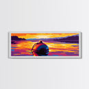 Floating Buoy, Lake Scene, Nautical Wall Art, Vibrant Water Reflection, Framed Canvas Print, Rustic Cabin Decor, Bold Seascape Art