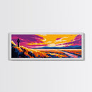 Golden Field Horizon, Scenic Countryside Art, Vibrant Sunset Landscape, Rustic Fall Decor, Framed Canvas Print, Cozy Home Wall Art