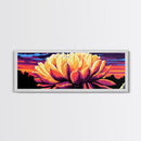 Blooming Lotus, Floral Wall Art, Vibrant Nature, Zen Home Decor, Framed Canvas Print, Botanical Painting, Yoga Room Art, Modern Style