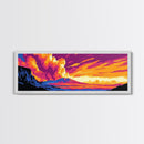 Volcanic Eruption, Sunset Sky, Canvas Print, Colorful Landscape Art, Bold Nature Decor, Abstract Wall Art, Living Room Wall Art