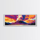 Explosive Volcano, Lava Art, Framed Canvas Print, Bold Nature Art, Vibrant Landscape, Fiery Sky, Modern Wall Decor, Office Art