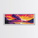 Erupting Mountain, Fire Sky, Canvas Print, Dramatic Landscape Art, Intense Wall Art, Adventure Decor, Large Artwork, Office Wall Art