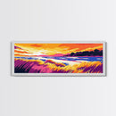 Coastal Grasses, Ocean Sunset, Canvas Print, Beach Art, Serene Landscape, Nautical Home Decor, Relaxing Wall Art, Living Room Decor