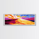 Majestic Peak, Sunset Glow, Vibrant Landscape, Canvas Print, Colorful Adventure Art, Bedroom Wall Decor, Wanderlust Mountain Scene
