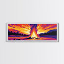 Bonfire Glow, Mountain Sunset, Scenic Fire Art, Canvas Print, Rustic Lodge Decor, Cabin Living Wall Art, Fall Home Aesthetic, Nature Vibes