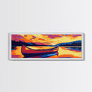 Canoe Lake, Sunset Serenity, Nature Escape, Canvas Print, Rustic Home Decor, Adventure Wall Art, Cabin Retreat, Peaceful Waterscape